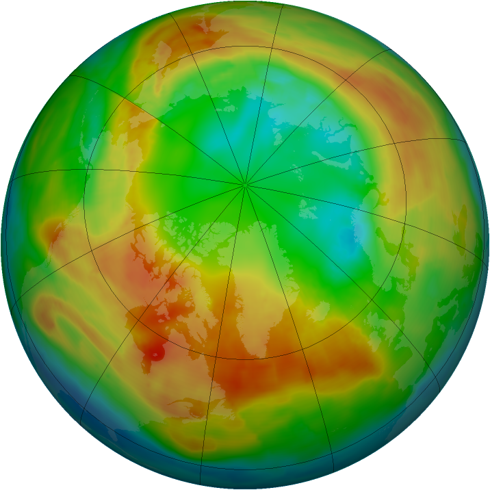 Arctic ozone map for 20 February 2011